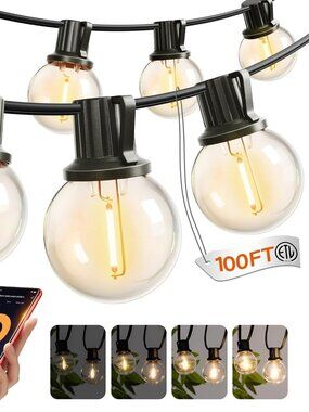 Outdoor String Lights 100FT G40 with APP Control